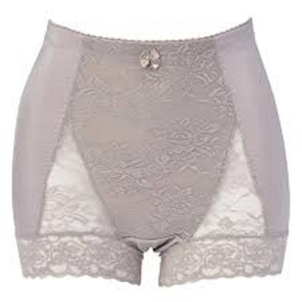 Rhonda Shear Beige Lace Shaper Boy Panties Shorts Plus 1X Lingerie Glam 109608